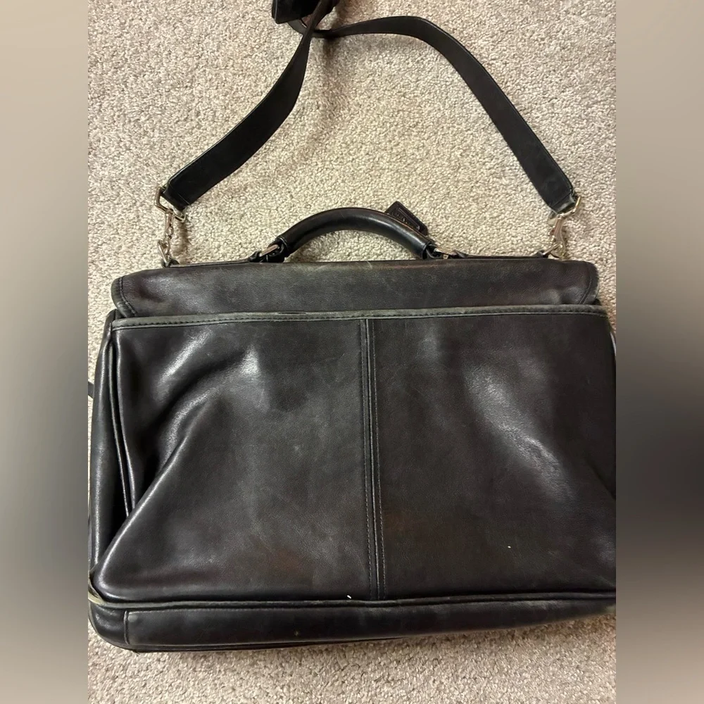 Coach Black Leather Messenger Bag
